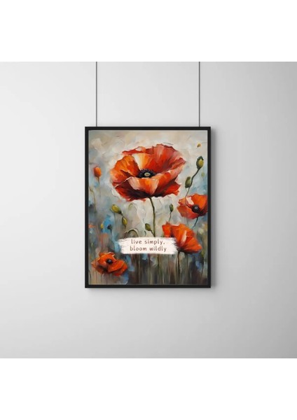 Çerçeveli, Gelincik Çiçek Desenli Yağlıboya Görünümlü Tablo, Pinterest Duvar Dekorasyonu modelleri