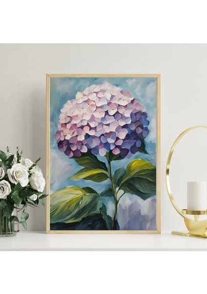 Çerçeveli, Ortanca Çiçek Desenli Yağlıboya Görünümlü Tablo, Pinterest Duvar Dekorasyonu fiyatları