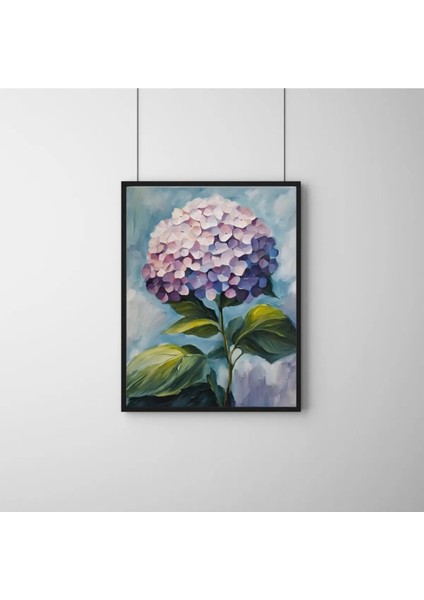 Çerçeveli, Ortanca Çiçek Desenli Yağlıboya Görünümlü Tablo, Pinterest Duvar Dekorasyonu modelleri