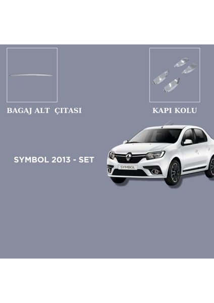 Alminox Oto Aksesuar Renault Symbol 2013- Set Kapı Kolu-Bagaj Alt Çıtası