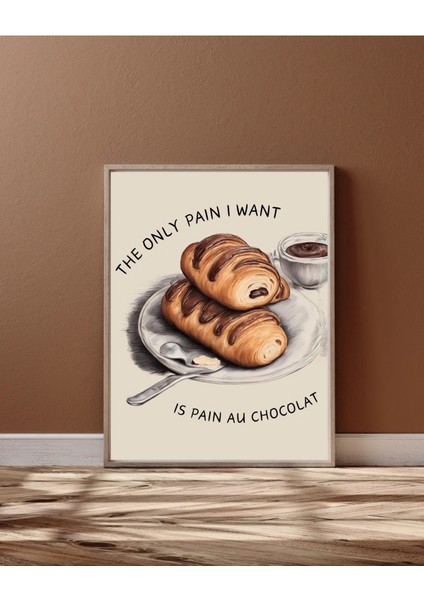Çerçeveli, 'kruvasan' Mutfak, Kahve Köşesi Dekoratif Tablo, Modern Pinterest Tarzı Çerçeveli Poster