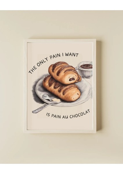 Çerçeveli, 'kruvasan' Mutfak, Kahve Köşesi Dekoratif Tablo, Modern Pinterest Tarzı Çerçeveli Poster