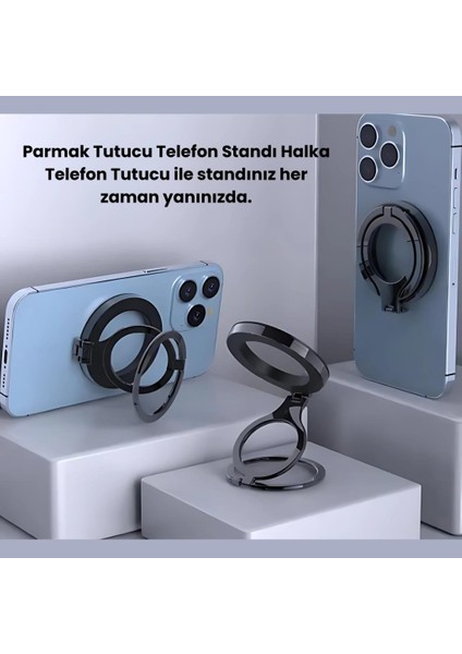 Çift Halkalı Yüzük Tipi Manyetik Standlı Telefon Tutucu fiyatları
