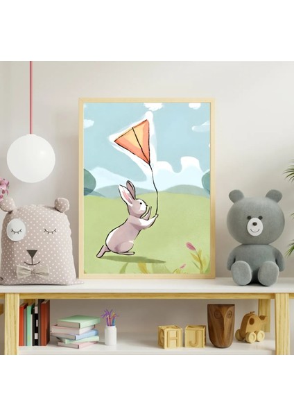 Çerçeveli, 'tavşan' Çocuk Odası 2li Dekoratif Tablo, Modern Pinterest Tarzı Çerçeveli Poster fiyatları
