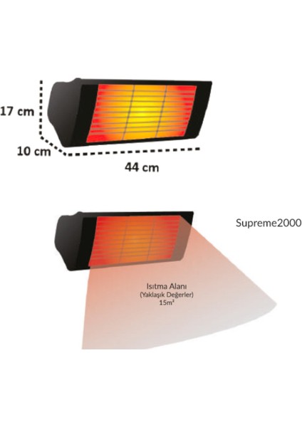 Hottable Supreme 2000 Elektrikli Dış Mekan Isıtıcı | Rehome modelleri