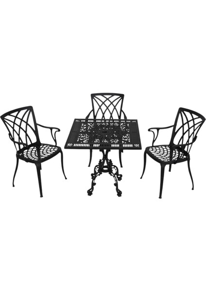 Line Döküm Bahçe Mobilyası | Rehome 3 Kişilik Masa Takımı