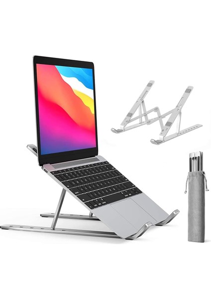 HT-119 Katlanır Alüminyum Laptop ve Tablet Standı Çift Kenetli Sağlam Versiyon