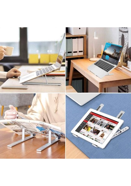 HT-119 Katlanır Alüminyum Laptop ve Tablet Standı Çift Kenetli Sağlam Versiyon