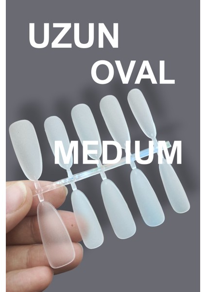 100 Adet MEDIUM Beden UZUN Takma Tırnak Seti OVAL Şekil. Özel Kutuda. Yapıştırıcı Hediyeli