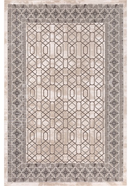 Lynosse Bej Gri Yumuşak Konforlu Halı P1143