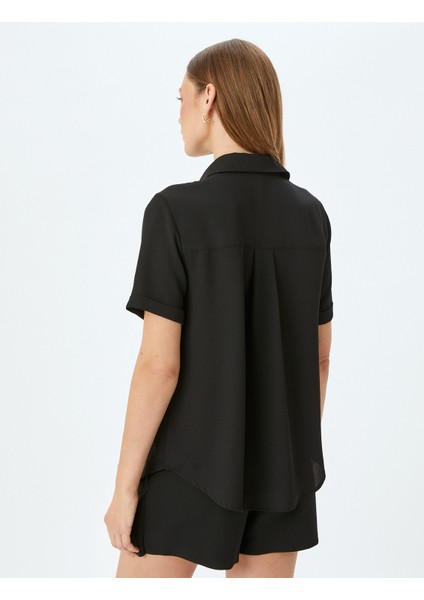 Kapaklı Çift Cep Detaylı Kısa Kollu Gömlek fırsatları