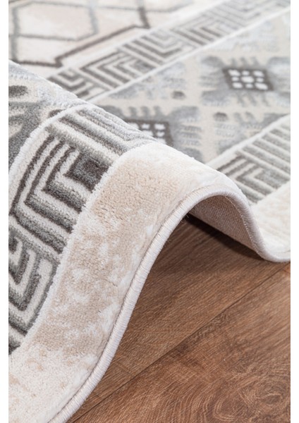Lynosse Bej Gri Yumuşak Konforlu Halı P1143 fırsatları