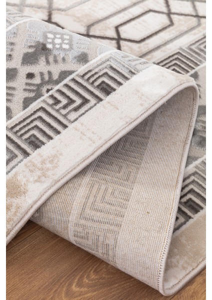 Lynosse Bej Gri Yumuşak Konforlu Halı P1143 indirimleri