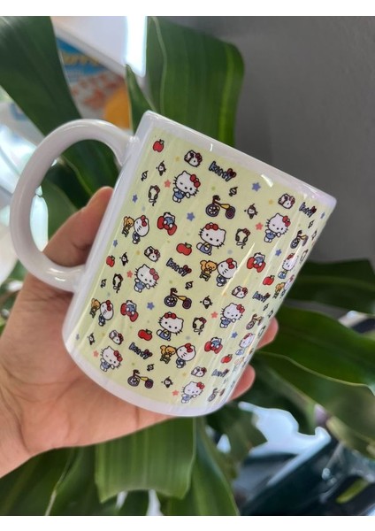 Özel Anime Hello Kitty Kawaii Hediyelik Kulplu Kupa Bardak