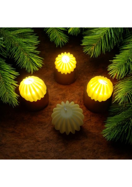 Vıp Kalite 12 Adet Yılbaşı Noel Mumu LED Işıklı Mum Pilli Gün Işığı Mum 3 Yılbaşı Mumu Süsleri LED