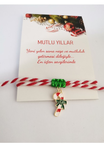 Yılbaşı Hediyesi Yeni Yıl Hediye Noel Temalı Charm Marteniçka Ipli Bileklik