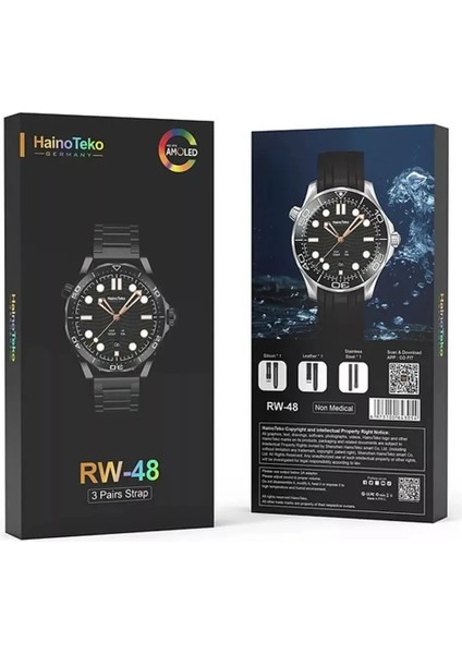 Haino Teko Rw-48 Oval Amoled Ekran 3 Kordonlu Akıllı Saat