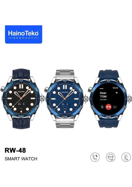 Haino Teko Rw-48 Oval Amoled Ekran 3 Kordonlu Akıllı Saat