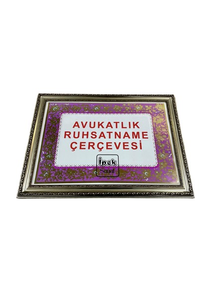 Avukatlık Ruhsat Çerçevesi Gümüş Renk - 33 x 48 - Hakiki Camlı Ruhsatname Çerçevesi