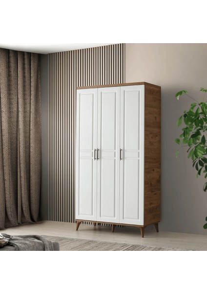 Ücretsiz Montaj - % 100 MDF Sport 3 Kapaklı Gardırop - MDF Dolap - Elbise Dolabı