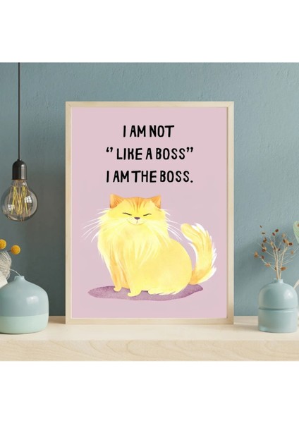Çerçeveli, Patron Kedili Dekoratif Tablo, Modern Pinterest Tarzı Çerçeveli Poster fiyatları