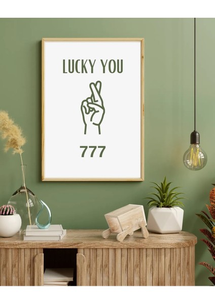 Çerçeveli, 'lucky You' 777 Manifest Çerçeveli Poster, Özel Tasarım Tablo, Pinterest Tarzı Poster