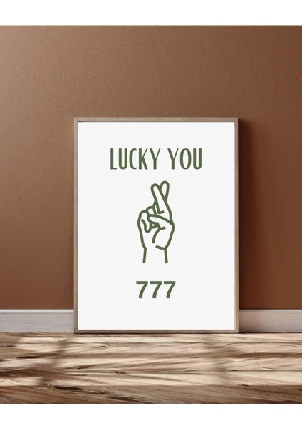 Çerçeveli, 'lucky You' 777 Manifest Çerçeveli Poster, Özel Tasarım Tablo, Pinterest Tarzı Poster