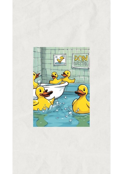 Çerçeveli, Ördekli Banyo Dekoratif Tablo, Minimal Pinterest Tarzı Çerçeveli Poster fiyatları