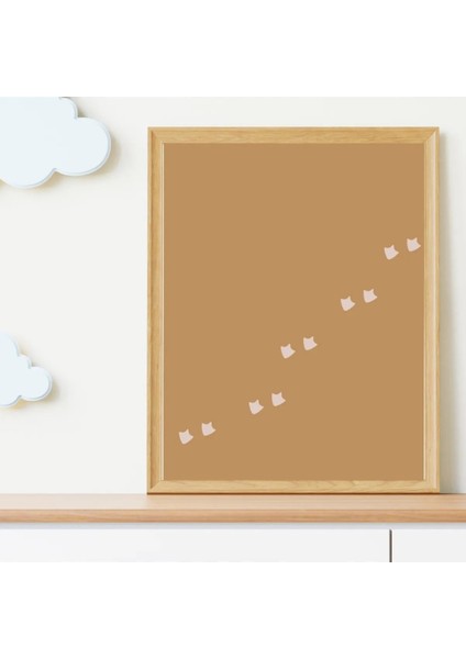 Çerçeveli, Bebek Odası Çerçeveli Poster, 2'li Soft Renkli Minimal Dekoratif Tablo, Pinterest Tarzı Tablo