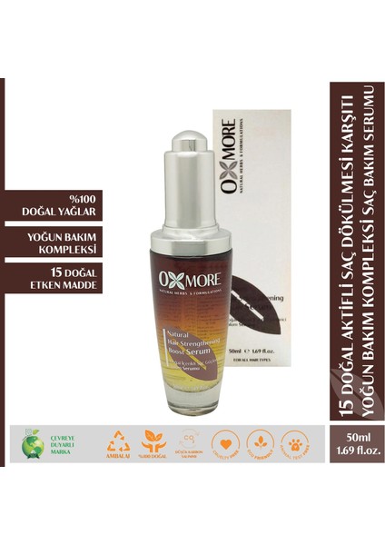 Doğal Güçlendirici Saç Bakım Serumu 50ML - %100 Doğal Içerik