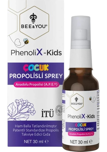 Bee & You Phenolix-Kids Çocuk Propolisli Sprey 30 ml