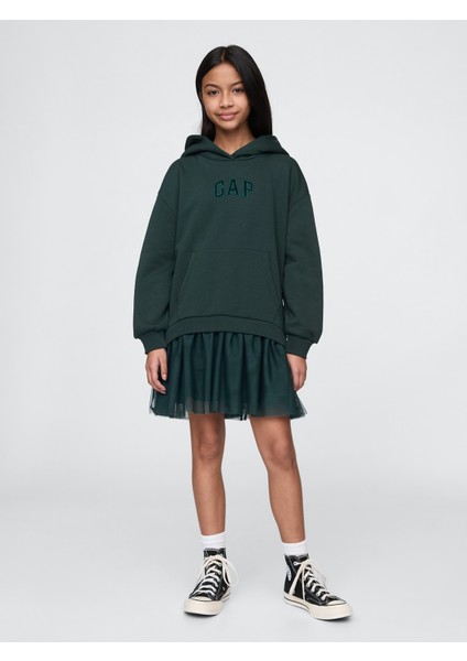 Kız Çocuk Yeşil Wicked Gap Logo Vintage Soft Sweatshirt Elbise