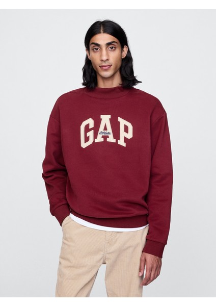 Erkek Kırmızı Gap Logo Vintage Soft Fleece Sweatshirt