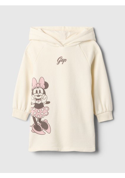 Kız Bebek Bej Gap Logo Minnie Mouse Vintage Soft Sweatshirt Elbise