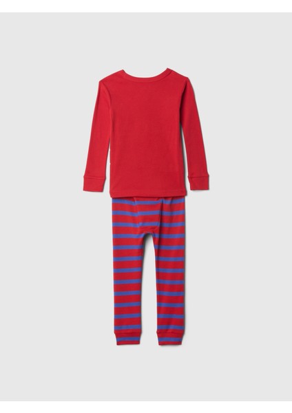 Bebek Kırmızı %100 Pamuk Marvel Grafikli Pijama Takımı