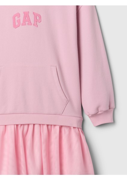 Kız Çocuk Pembe Wicked Gap Logo Vintage Soft Sweatshirt Elbise modelleri