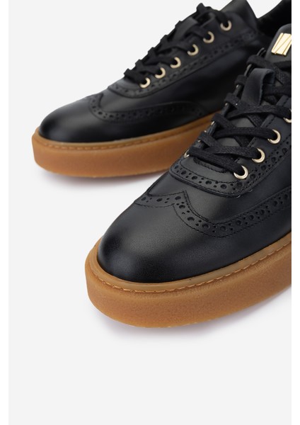 Erkek Hakiki Deri Siyah Sneakers & Spor Ayakkabı 352 21346 Erk Ayk SK24-25 Sıyah Nappa
