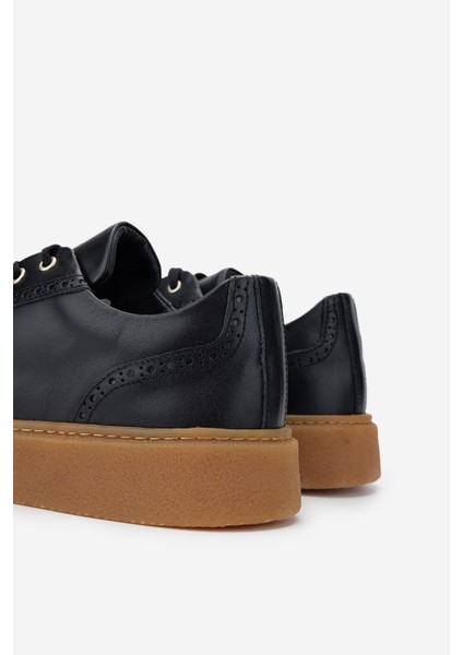 Erkek Hakiki Deri Siyah Sneakers & Spor Ayakkabı 352 21346 Erk Ayk SK24-25 Sıyah Nappa