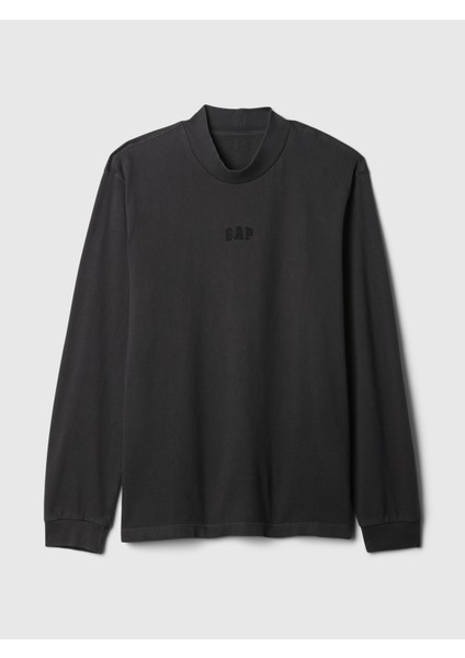 Erkek Siyah Gap Logo Mockneck T-Shirt fiyatları