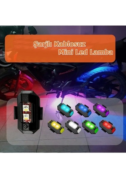 Motor Drone Uçak Kanadı LED Şarjlı Kablosuz Mini LED Çakarlı Lamba