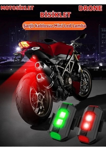 Motor Drone Uçak Kanadı LED Şarjlı Kablosuz Mini LED Çakarlı Lamba