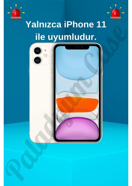 iPhone 11 Uyumlu Mor Pırlanta Taşlı Kılıf