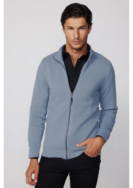 Desenli Yarım Balıkçı Yaka Fermuarlı Erkek Hırka fiyatları