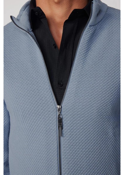 Desenli Yarım Balıkçı Yaka Fermuarlı Erkek Hırka modelleri