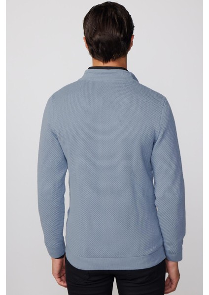 Desenli Yarım Balıkçı Yaka Fermuarlı Erkek Hırka indirimleri