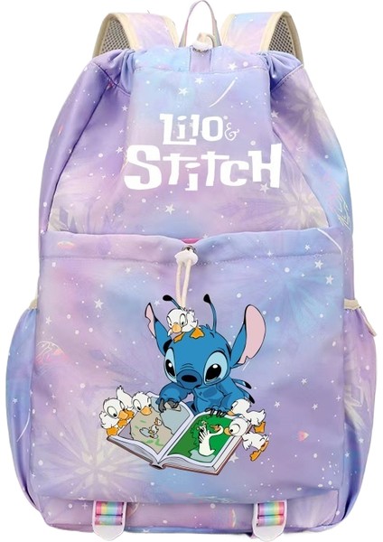 Karikatür Dikişli Büyük Kapasiteli Ipli Omuz Çantası (Yurt Dışından)