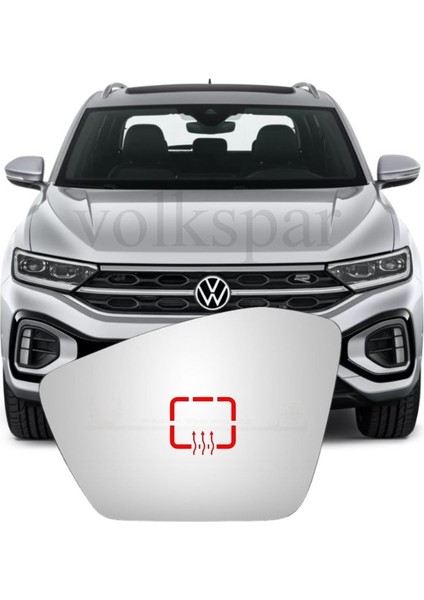 T-Roc 2022-2025 Model Arası Uyumlu Sol Sürücü Tarafı Dış Ayna Camı Elektrikli Isıtmalı