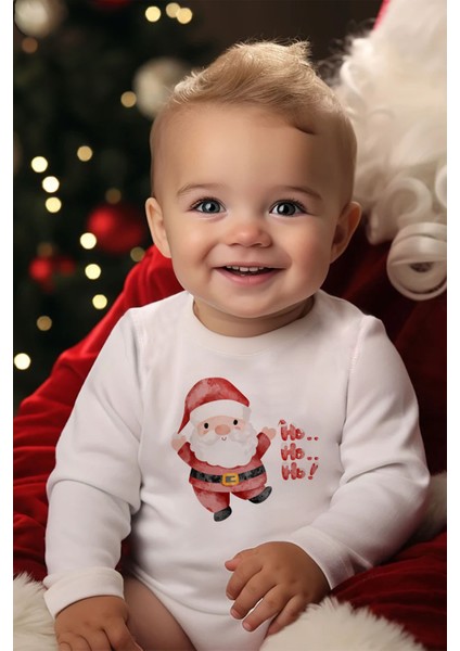 Liilabio %100 Organik Pamuk Uzun Kollu Yılbaşı Temalı Bebek Body