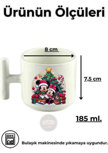 Deepcraft Best Quality 'Minnie And Mickey' T Kulplu Kupa 185ml
