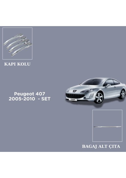 Aksesuar Peugeot 4072005-2010 Set Kapı Kolu-Bagaj Alt Çıta